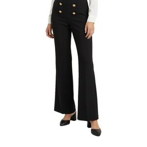 Massimo Dutti Women Pants Sz 2 Sailor Button High Waist Preppy Old Money Classic